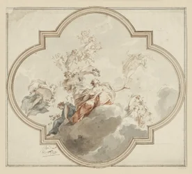 Ontwerp voor het plafond. Zephir en Flora