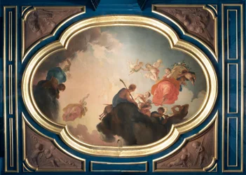 Middenstuk van plafond "de dageraad en de jaargetijden"