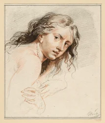Deelstudie van een Susanna, hoofd en handen