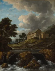Landschap met een Kerk bij een Stroom