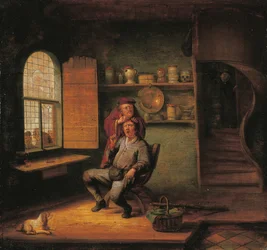 Een Chirurgie, met Boeren die toekijken hoe een Dokter een Steen uit het hoofd van zijn Patiënt verwijdert