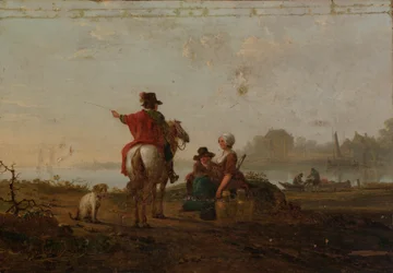 Nederlands landschap met figuren, laat 18e-begin 19e eeuw