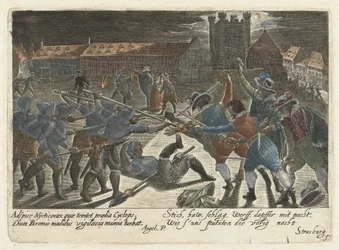 Gevecht tussen studenten en soldaten (serie titel)