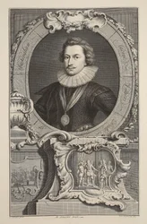 Portret van George Villiers, Hertog van Buckingham, illustratie uit 