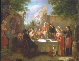 Het bruiloftsfeest, uit onbekend tijdschrift of boek