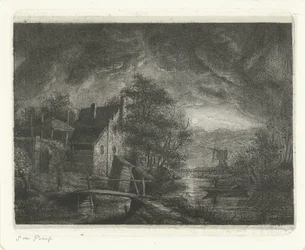 Landschap bij maanlicht