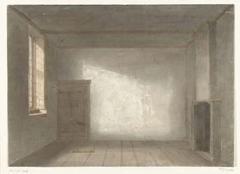 De kamer van Cornelis de Witt in de gevangenis De Gevangenpoort, Den Haag, 1844