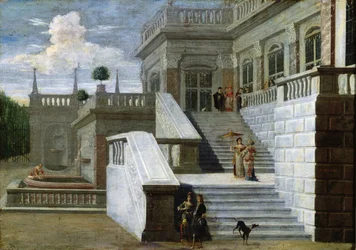 Italiaans paleis met trappen