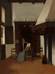 Jonge vrouw in een interieur