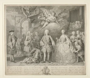 Ferdinand VI en zijn koningin Maria Barbara van Braganza met Scarlatti en de beroemde Italiaanse castraat Farinelli