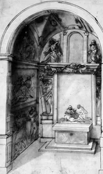 Een ontwerp voor een kapel versierd met fresco