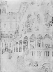 De geseling, uit het tekenalbum van Jacopo Bellini