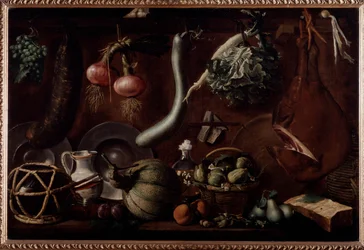 Buffet met servies en eten