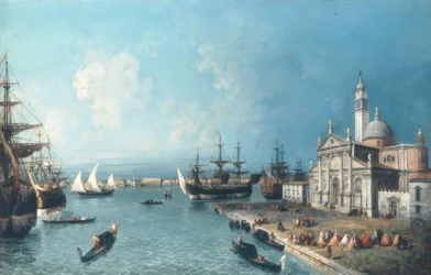 Uitzicht over het Bacino di S. Marco; op de voorgrond S. Giorgio