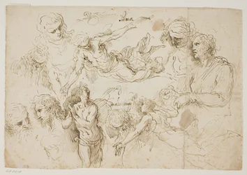 Blad met figuurstudies