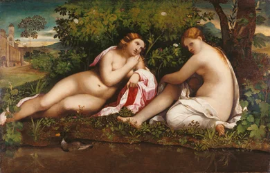 Twee nimfen in rust Jupiter en Callisto, ca. 1520