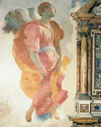 Aartsengel Gabriël door Giacomo Carucci, bekend als Pontormo (1494-1556), fresco, Capponi-kapel, kerk van Santa Felicita, Florence