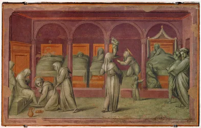 Vrouwenafdeling in het S. Matteo ziekenhuis, Florence (muurschildering)
