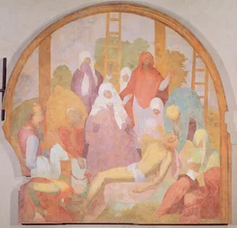Kruisafneming, lunet uit de fresco cyclus van de Passie