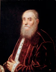 Portret van Venetiaanse senator Schilderij door Jacopo Robusti genaamd Tintoretto