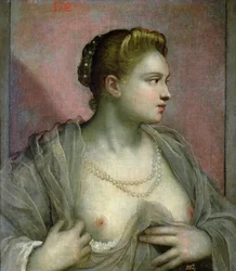 Portret van een Vrouw die haar Borsten Onthult, c.1570