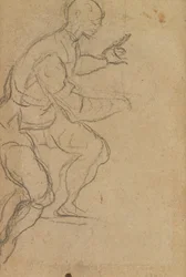 Zittende man van onderaf gezien (verso)