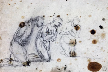 Studie voor knielende figuren