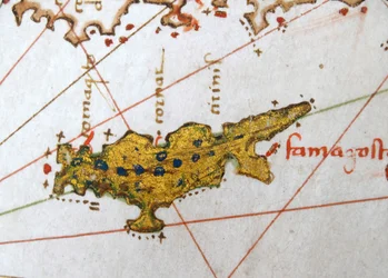 Cyprus, renaissancekaart van Europa, naar Jacopo Russo, 1528