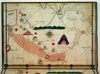 Ms Ital 550.0.3.15 fol.5v Kaart van de Rode Zee, uit de Carte Geografiche