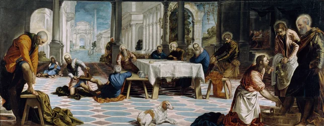 Christus wast de voeten van de discipelen