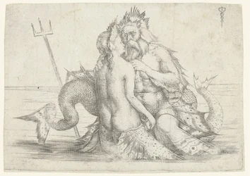 Triton en Nereïde in omhelzing