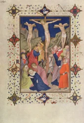 MS 11060-11061 Uren van het Kruis: None, Jezus aan het kruis, uit de 