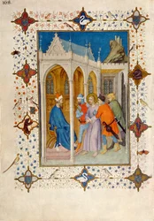 MS 11060-11061 Uren van het Kruis: Prime, Christus voor Pilatus, uit de 