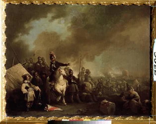 Militair kamp tijdens het beleg