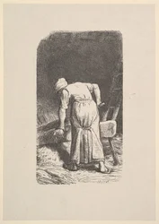 Vrouw die tarwe snijdt, 1853
