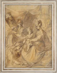 Heilige Familie met Heiligen Anna en Maria Magdalena
