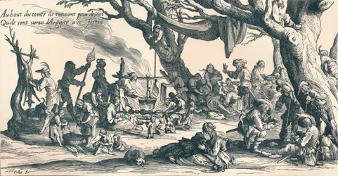 Een kampement van de eerste zigeuners in Centraal-Europa, c1604, 1907