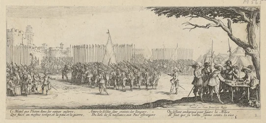 De rekrutering van de troepen, blad 2 van de serie „De gruwelen van de oorlog”