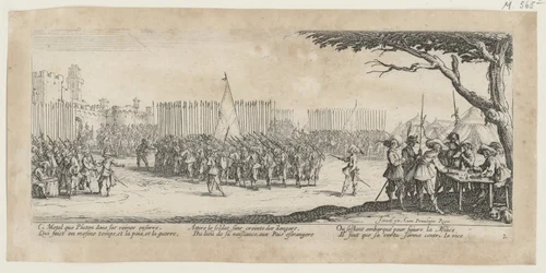 Aanwerving van troepen, blad 2 uit de reeks "Ellende van de oorlog"