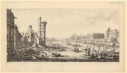 Uitzicht op het Louvre, blad 1 uit de serie „De twee grote uitzichten op Parijs“