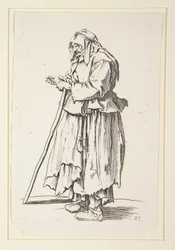 Bedelares die aalmoezen ontvangt, uit De Bedelaars (La mendiante venant de recevoir la charite)