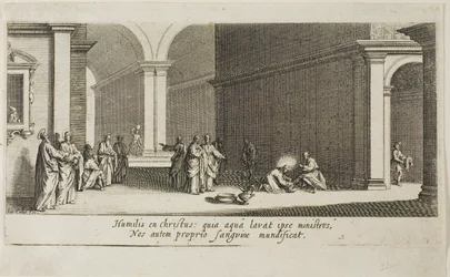Christus wast de voeten van de apostelen, uit De grote passie