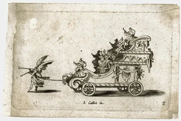 Combat a la barriere: een strijdwagen ... (gravure)