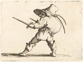Duelist met zwaard en dolk