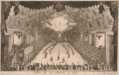Hertog Karel IV die te voet aankomt, uit Combat à la Barrière