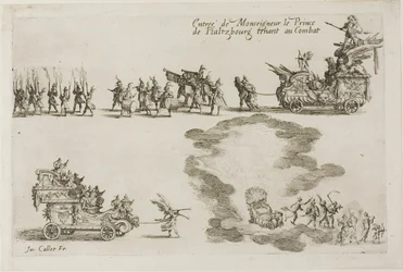 Intocht van Monseigneur de Prins van Phalsbourg, Verdediger in het Gevecht, uit Het Gevecht bij de Barrière