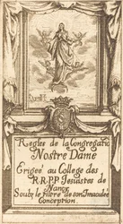 Frontispice voor De Regels van de Orde van Onze Lieve Vrouw