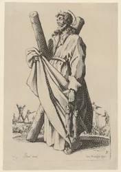 De heilige Andreas, blad 6 uit de serie „Jezus, de twaalf apostelen en Maria“