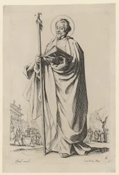 De heilige Thomas, blad 10 uit de serie „Jezus, de twaalf apostelen en Maria“