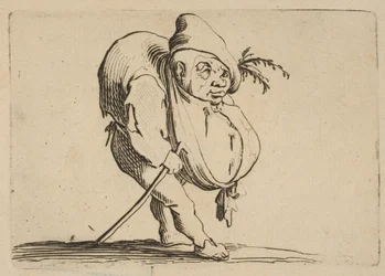 De Bultenaar met een Stok, uit Varie Figure Gobbi, suite genoemd, 1616-22